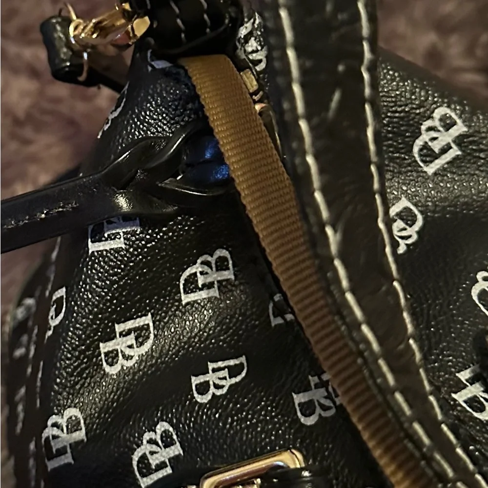 Dooney & Bourke Black and White Monogram Shoulder Bag - Picture 3 of 16